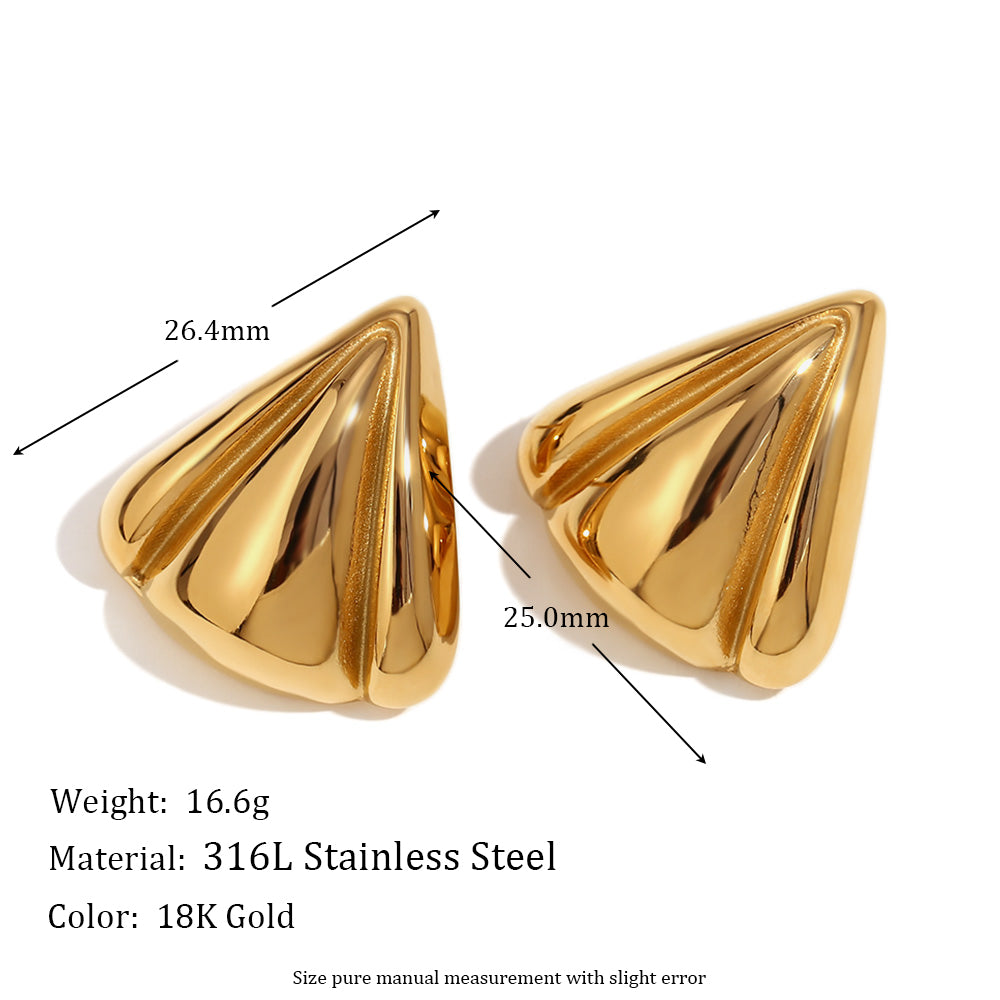 Luxurious bold statement Anti-Tarnish gold stud Earring