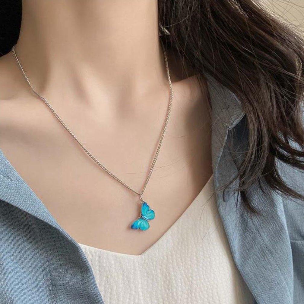 Butterfly Necklace Pendant for Women Pendant Women's Necklaces Silver - Shineshe