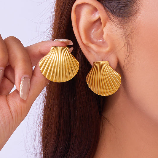 Sea Shell Anti-Tarnish Gold Earring