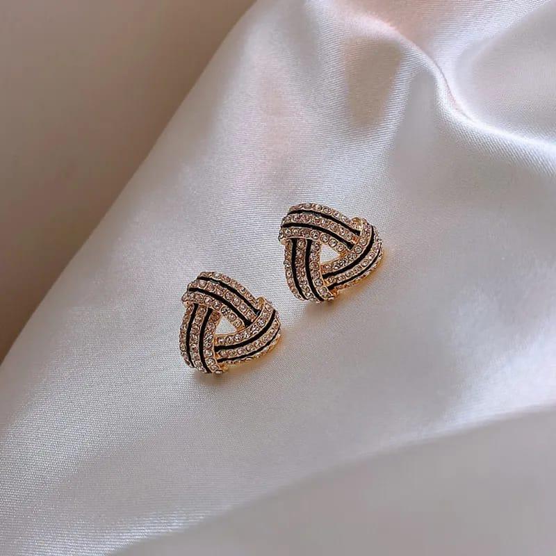 Cute Stylish Sparkling Crystal Triangle Stud Earrings - Shine