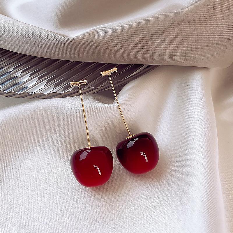 Korean Cute Cherry Fruit Drop Dangle Earring