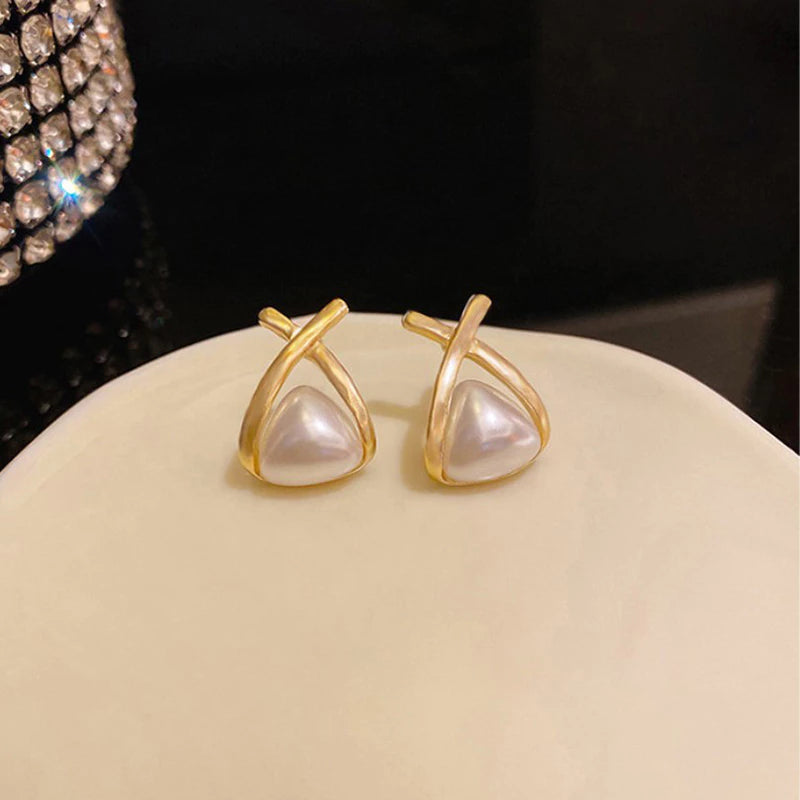 Korean beautifull cute pearl Gold Earring