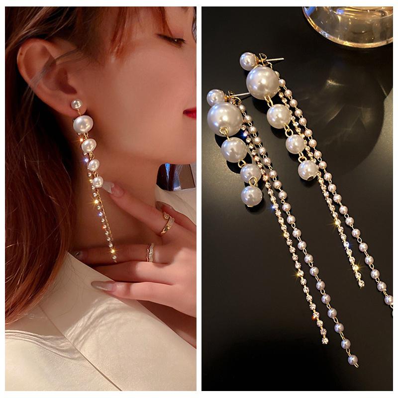 Korean Pearl Drop Zirconia Luxurious Drop Earring3