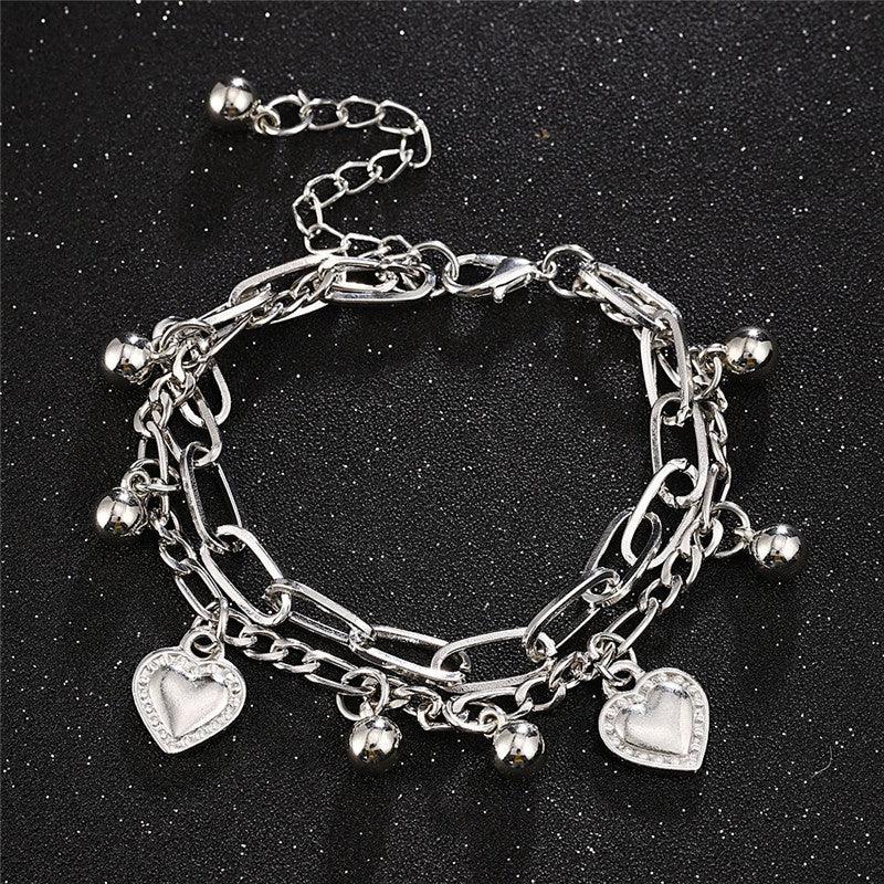 Bracelets For Girls Stainless Steel Heart Charm Bracelets For Women Bracelet Jewelry Gifts For Girls Black - Shine