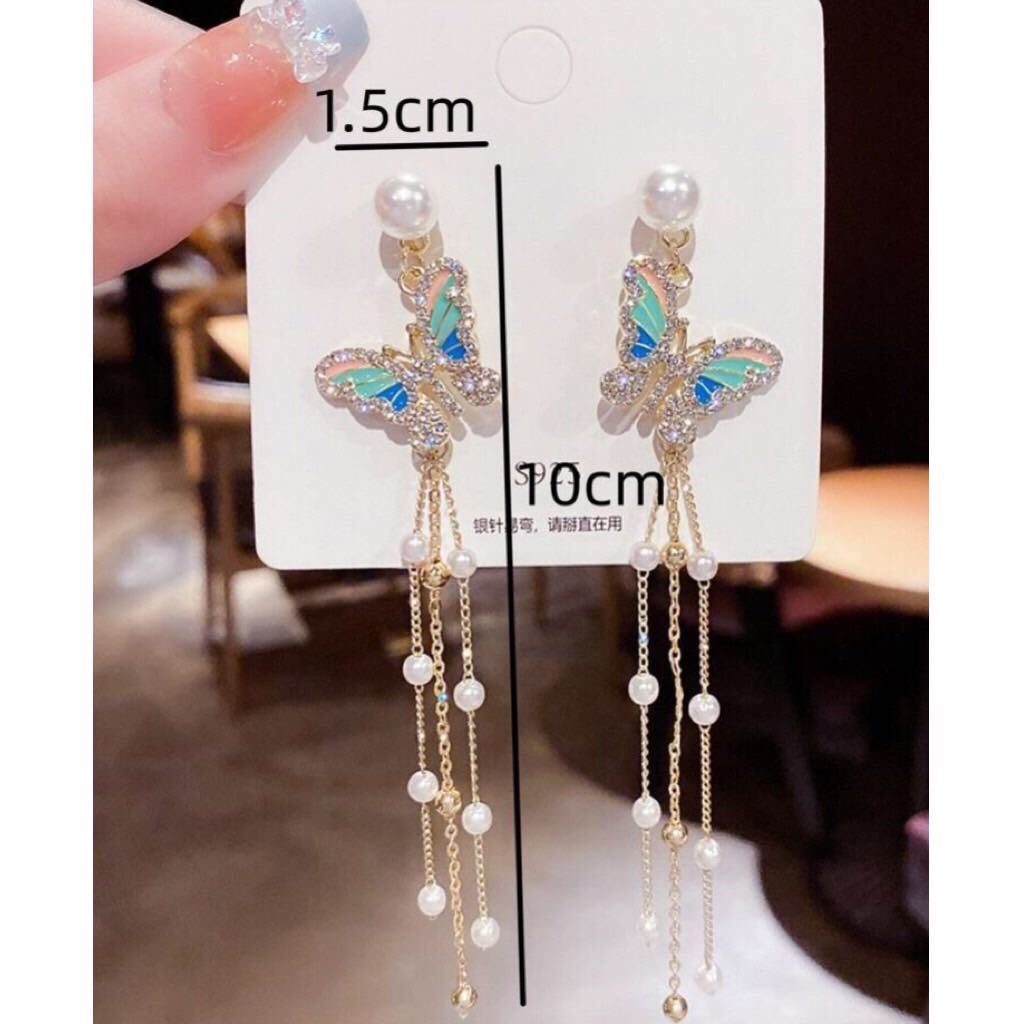 Korean Butterfly Luxurious Pearl Drop Earring