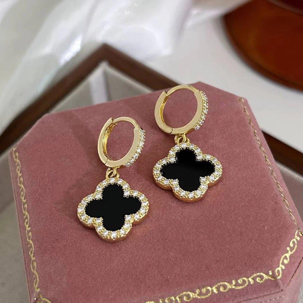 Korean Luxurious Stone Zirconia Gold Earring - Shine