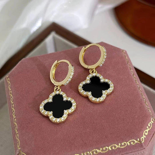 Korean Luxurious Stone Zirconia Gold Earring - Shine