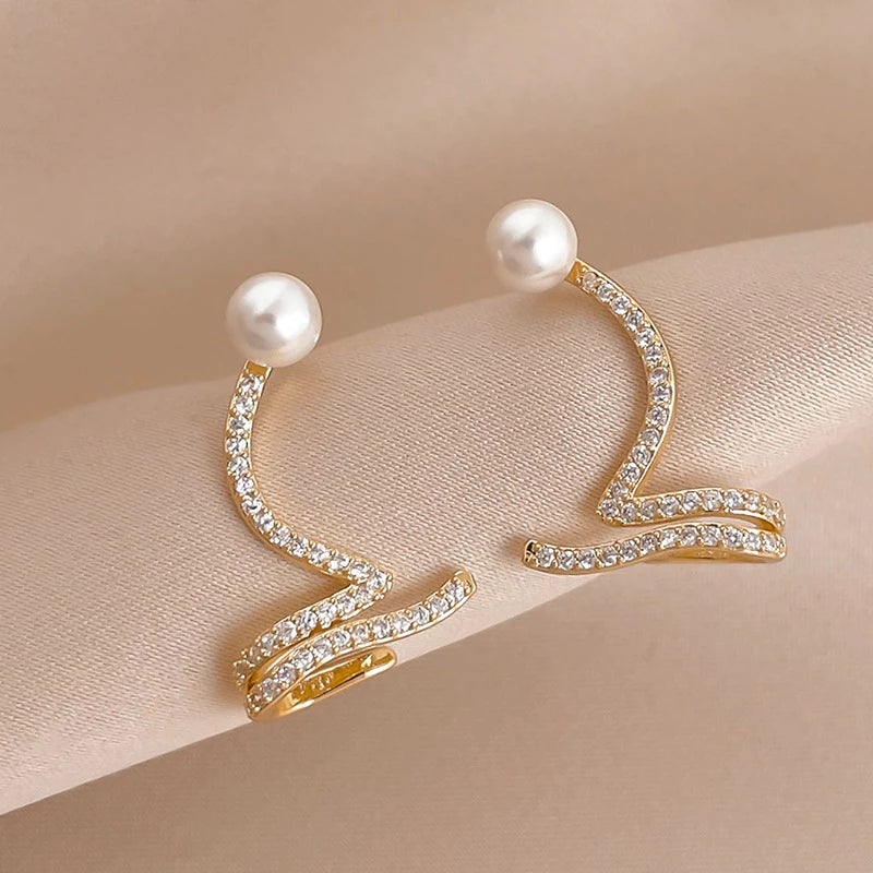 Korean pearl zirconia beautiful Earring3