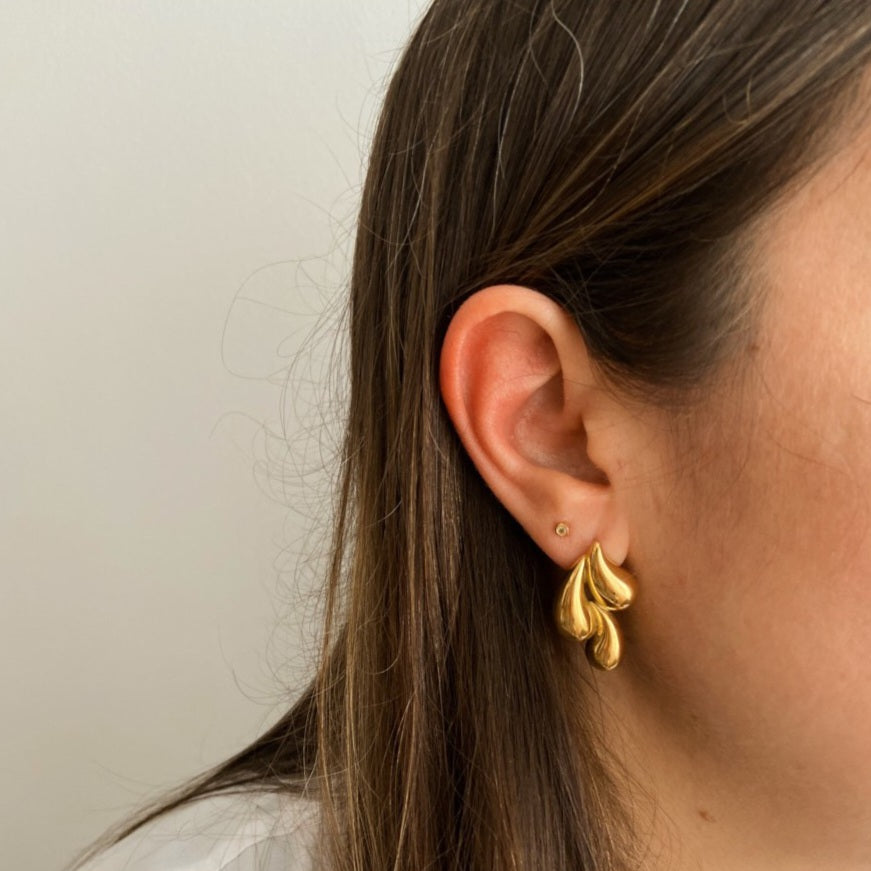 Korean beautiful Anti Tarnish teardrop stud Earring